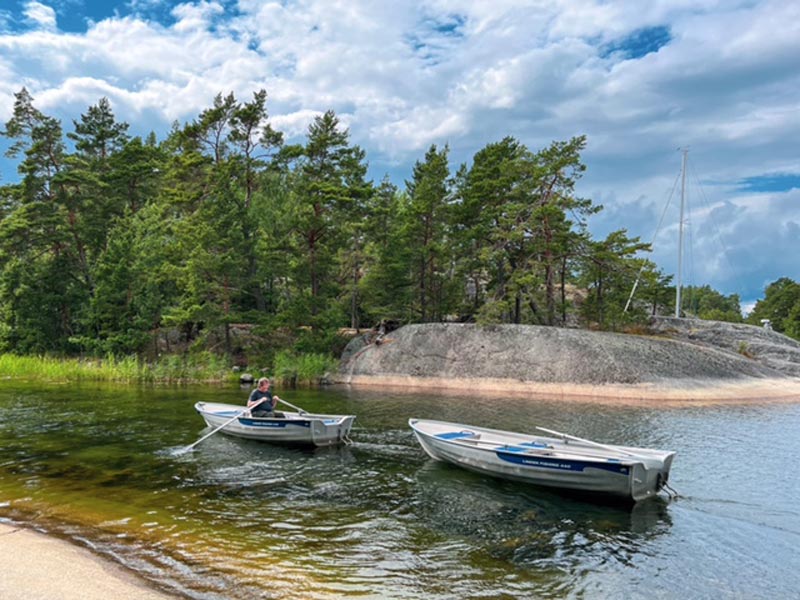 Rowing boat ferry in the Stockholm Archipelago