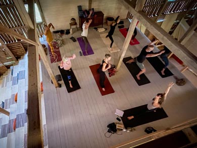 Optional yoga sessions give an extra dimension to the experience | Photo: J. Hermansson